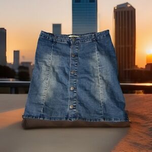 Miami womens Size‎ Small Stretch Mini denim Skirt Button Front Sexy Short